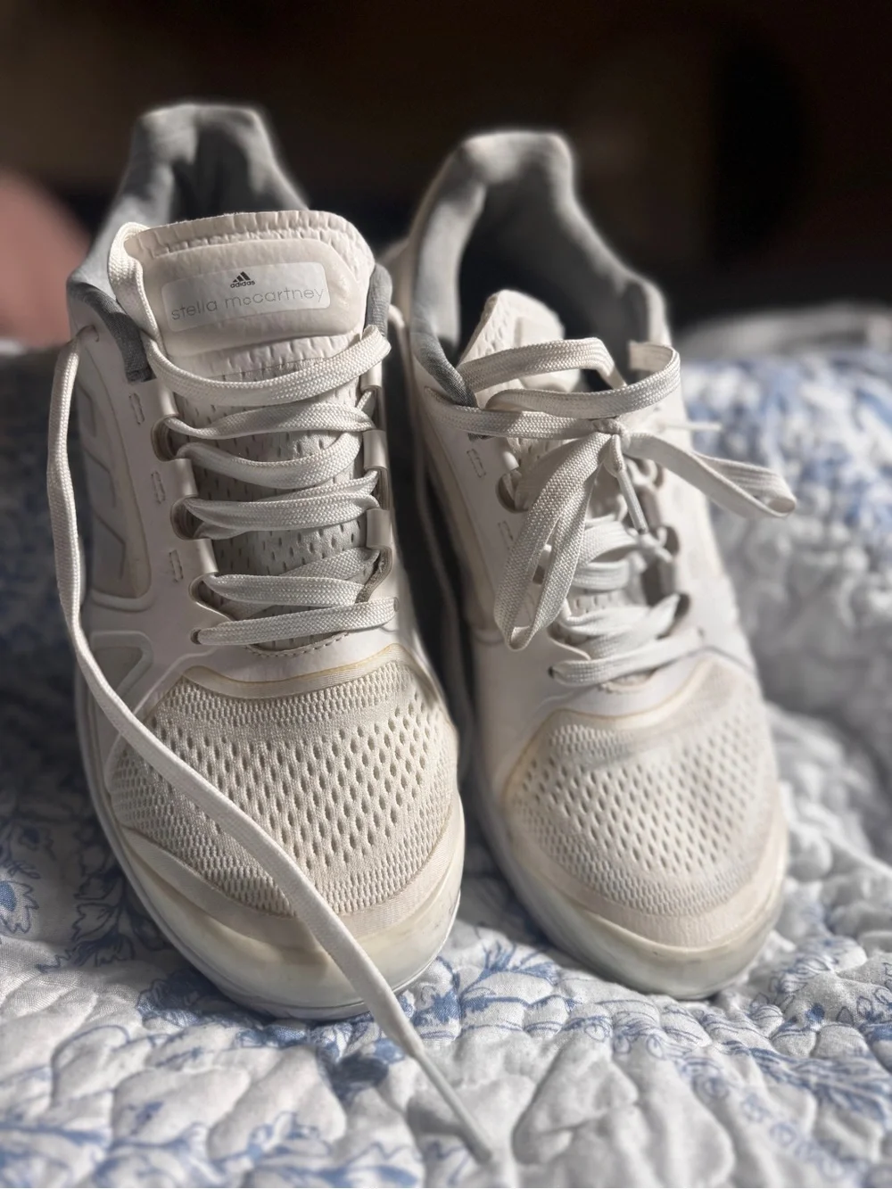 Adidas by Stella McCartney White Athletic Sneakers with Light Gray Trim